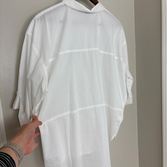 Eileen Fisher Shirt White Button Down Collared Large Capsule Classic Minimal - Picture 10 of 15